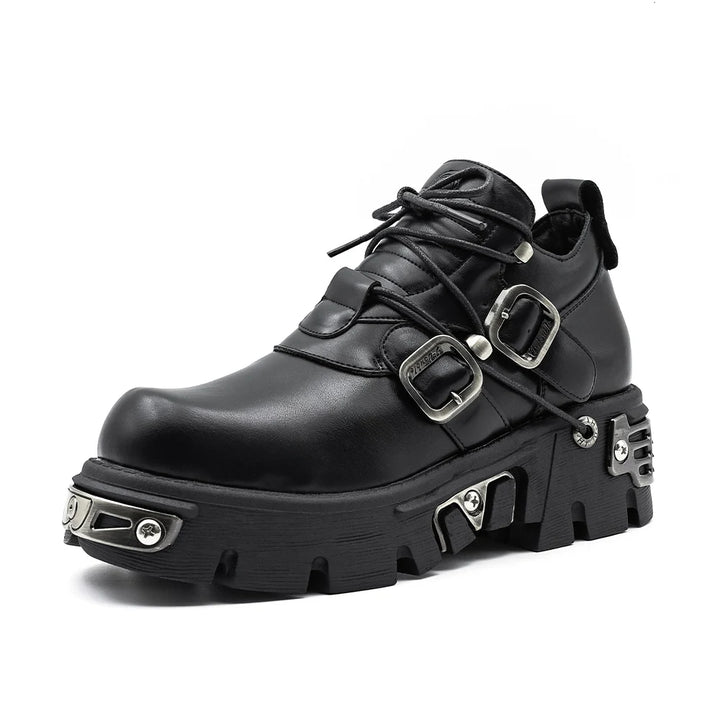 Dark Punk Unisex Gothic Metal Carve Boots