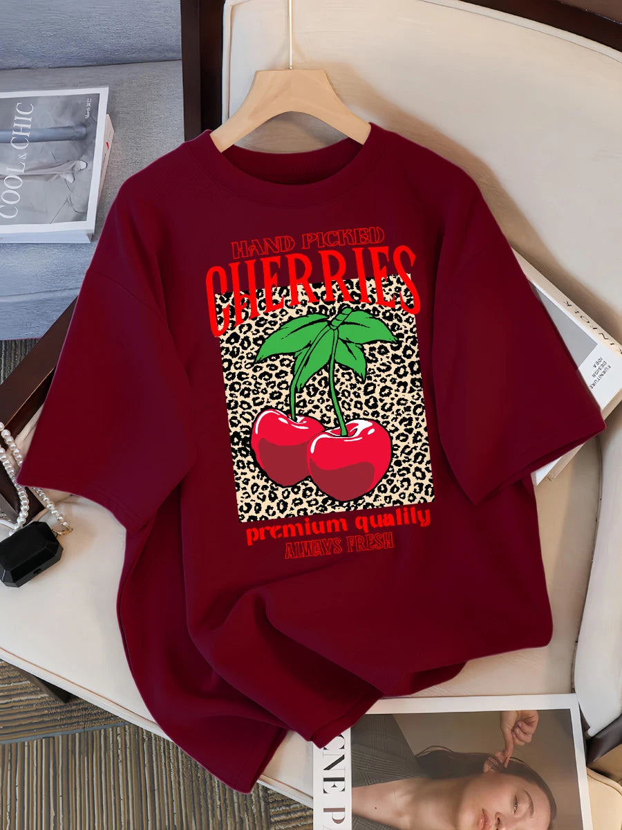 Freshly Handpicked Cherry Print T-Shirt