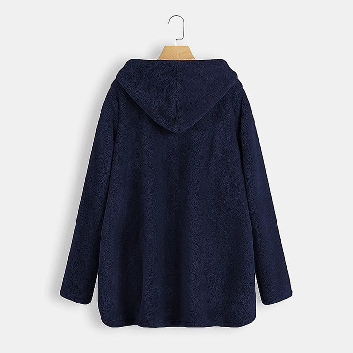 Cotton Double Fleece Loose Fit Hooded Coat