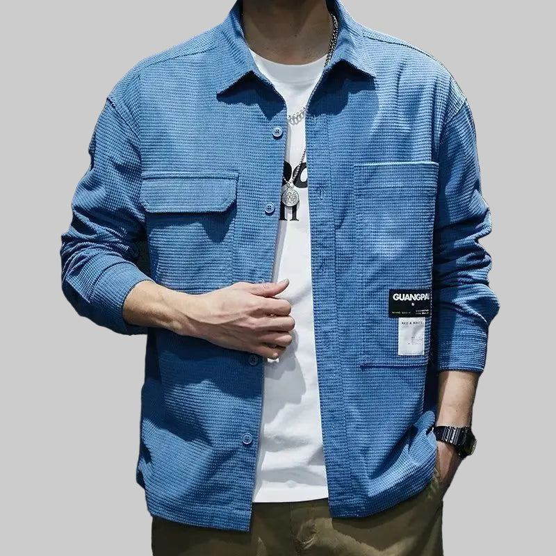 Classic Lapel Quilted Shirt Jacket