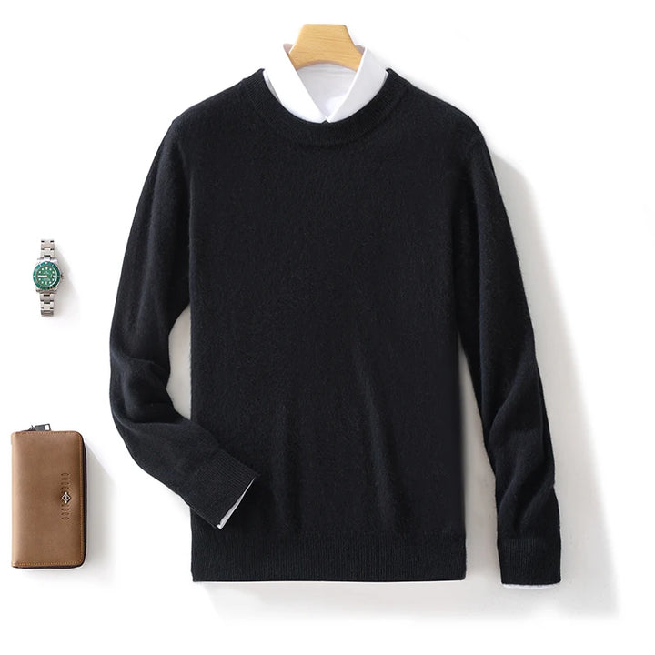 100% Pure Cashmere Thick Winter Crewneck Sweater