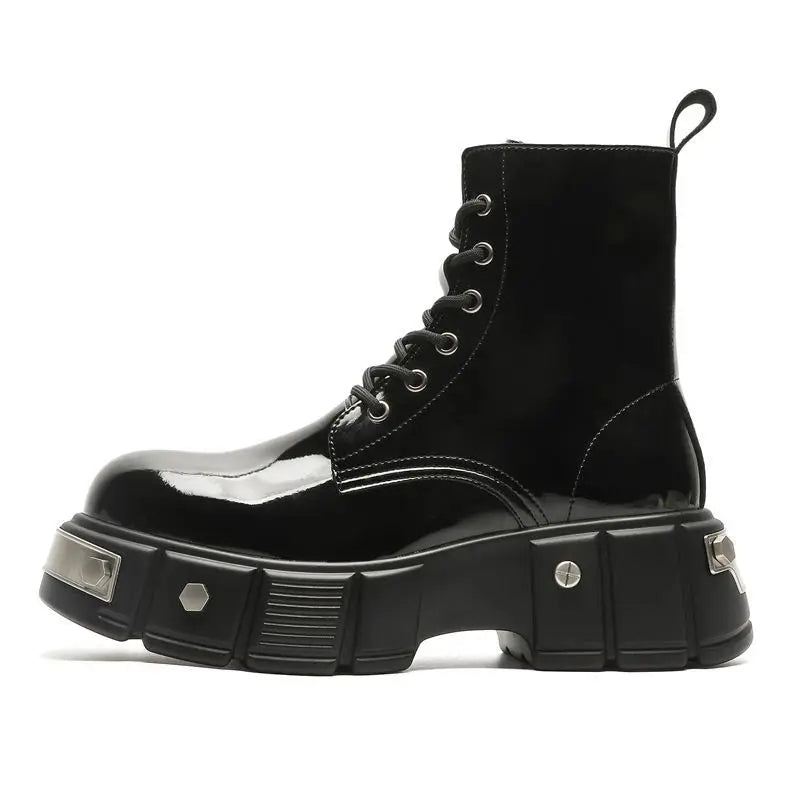 Unisex British-Style High-Top Punk Leather Boots