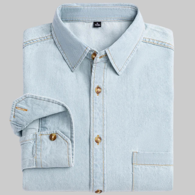 100% Cotton Long Sleeve Western Denim Shirt