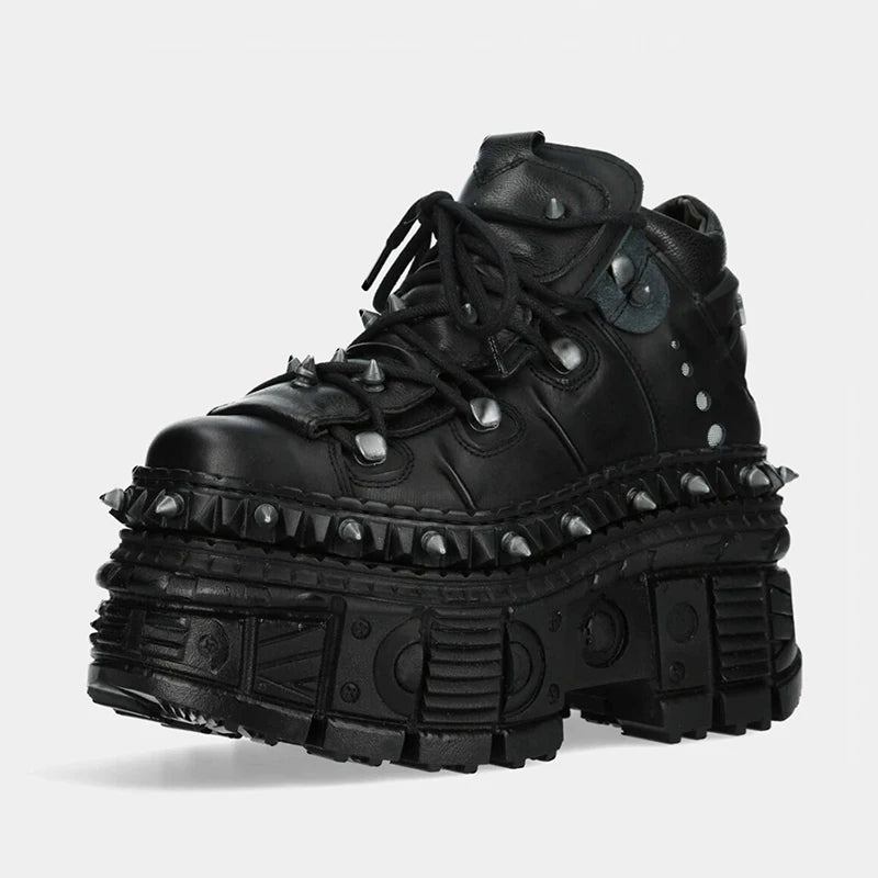 Punk Goth Retro Metal Muffin Tank Boots