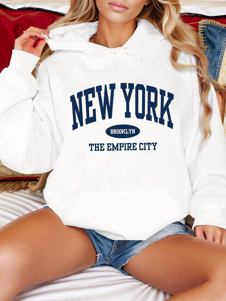 Brooklyn Creative Letter Print Hoodie