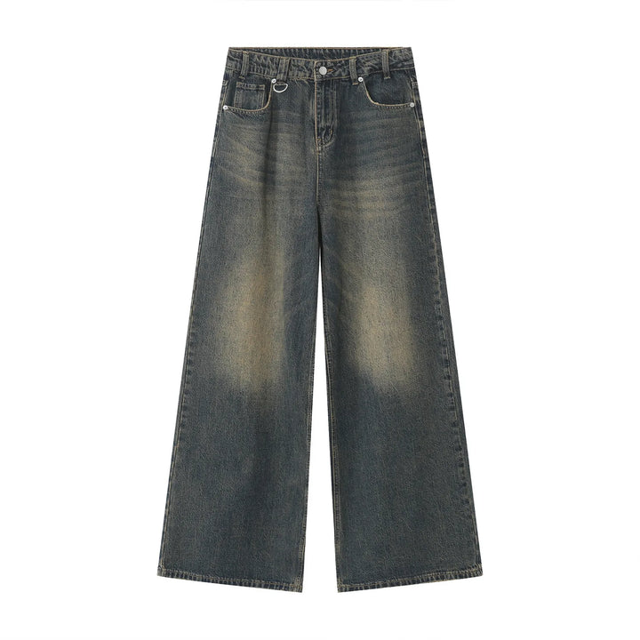 Vintage Wash Baggy Wide Leg Jeans