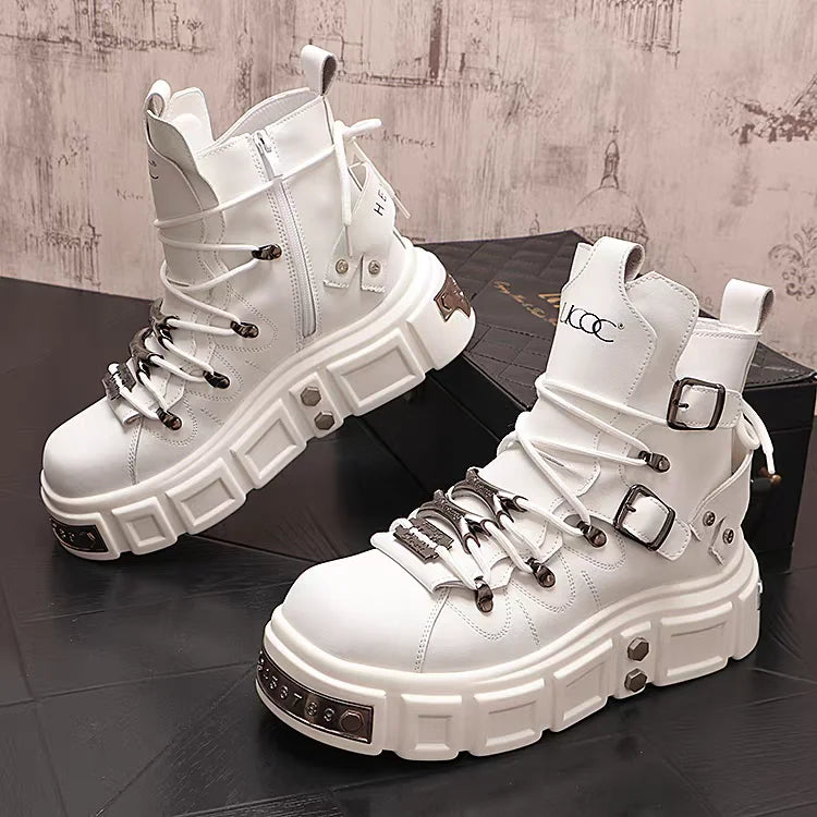 Metal Decoration Rivet Punk Leather boots