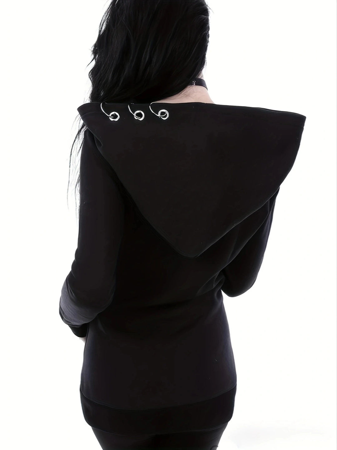 Gothic Punk Full-Zip Hooded Sweatshirt