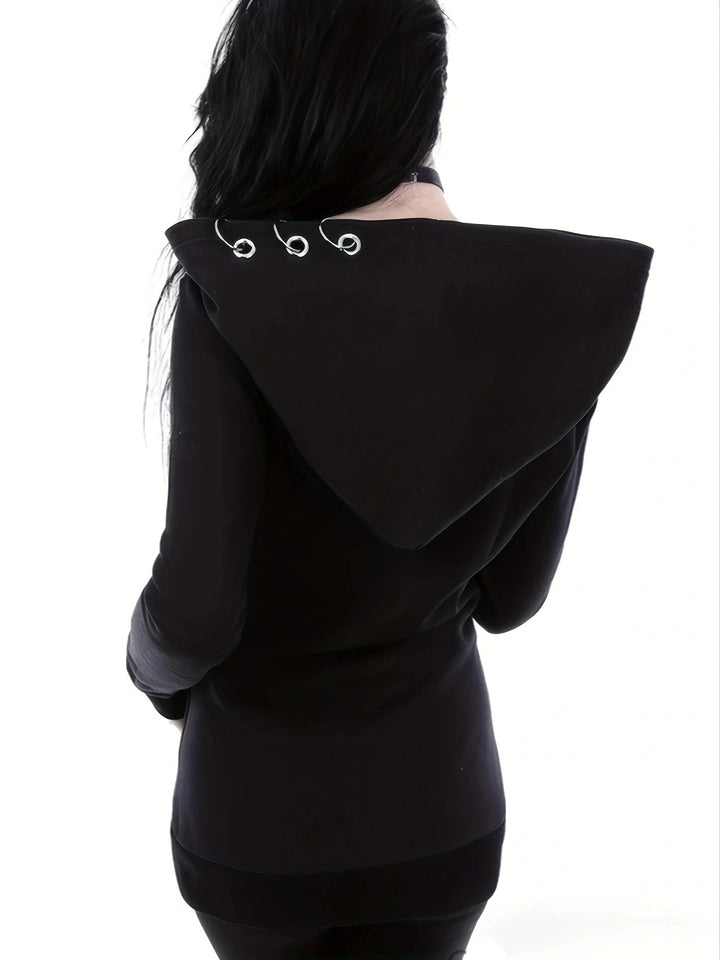 Gothic Punk Full-Zip Hooded Sweatshirt