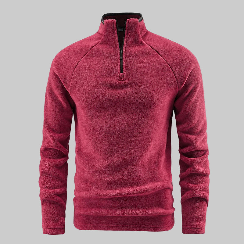 Stand Collar Zipper Fleece Pullover Jacket