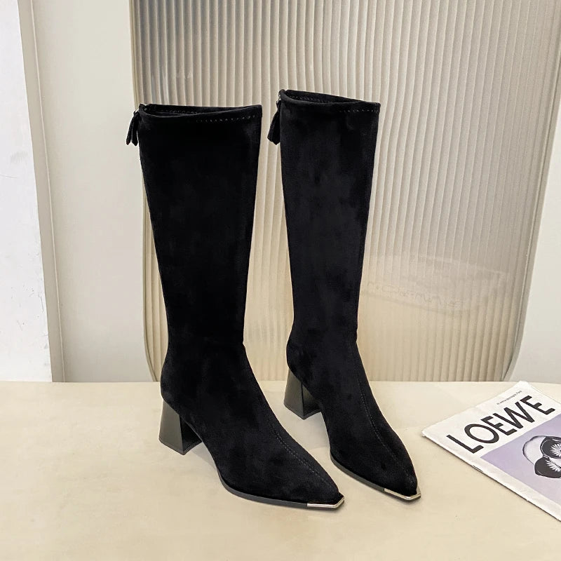 Chic Pointed Toe Suede Boots