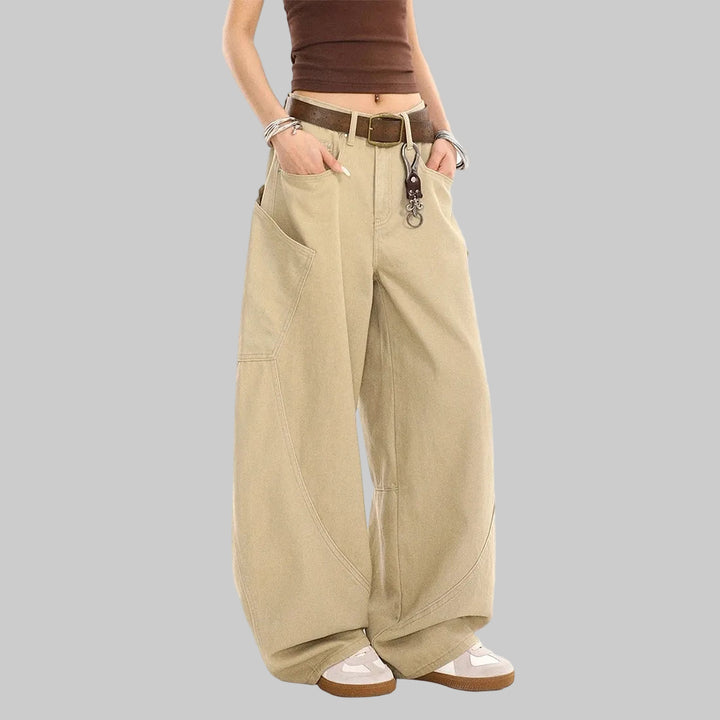 Y2K Vintage Wash Women Cargo Jeans