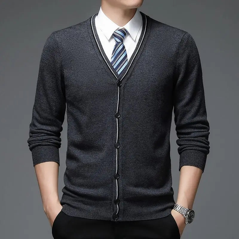 Long Sleeve V-Neck Knitted Thin Winter Sweater