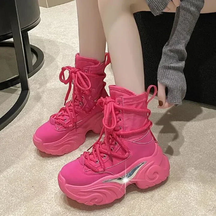 Chunky Heels Punk Style Boots