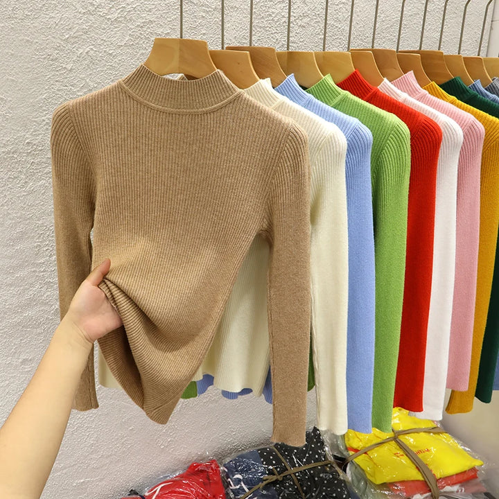 Classic Mock-Neck Pullover Sweater