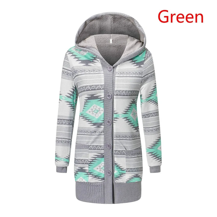 Striped Long Sleeve Hooded Cardigan