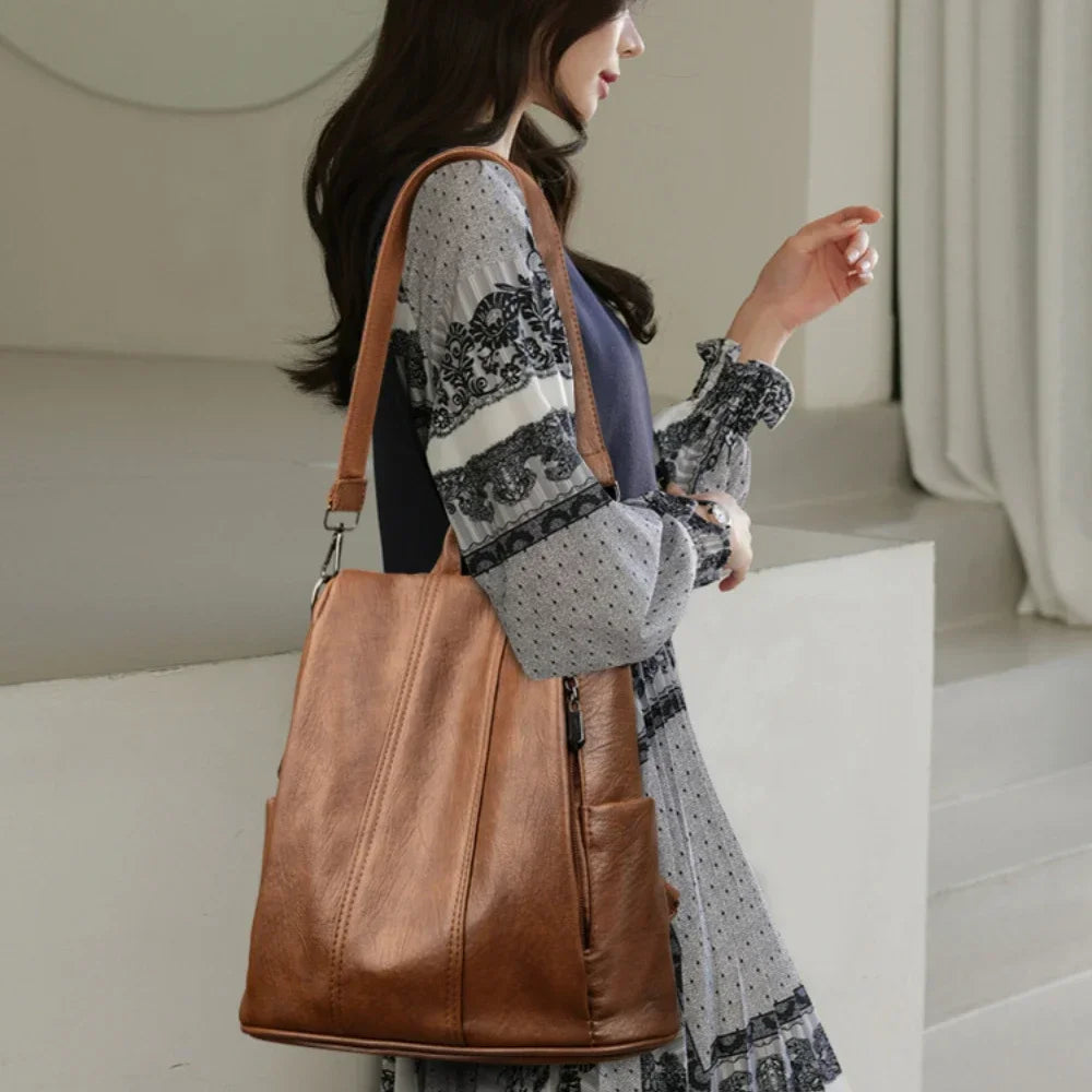 Anti-Theft Vintage Leather Fashion Backpack