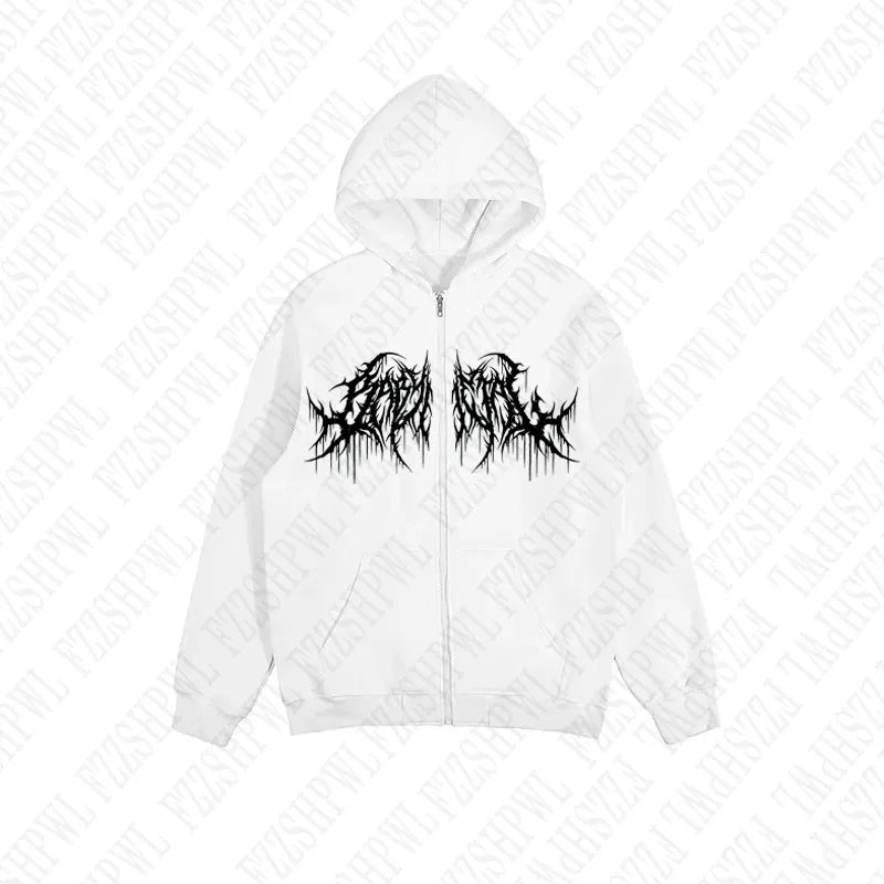 Gothic Style  Y2K Graphic Print Hoodie