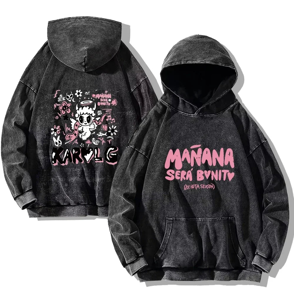 Vintage Harajuku Washed Hoodies