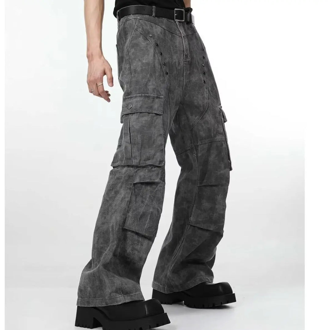 Trendy Retro Multi-Pocket Jeans