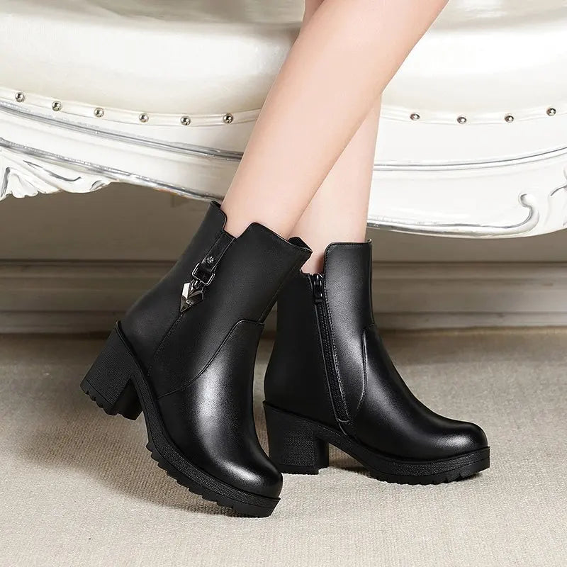 Fleece-Lined Mid-Calf Boots