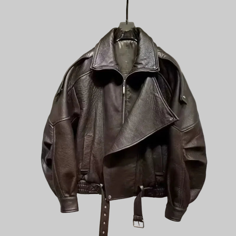 Luxury PU Moto Biker Leather Bomber Jacket