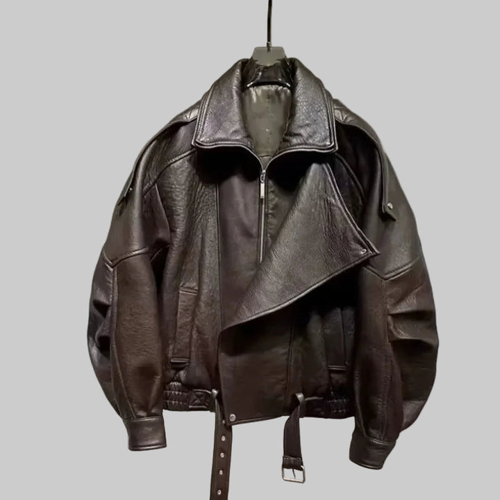 Luxury PU Moto Biker Leather Bomber Jacket