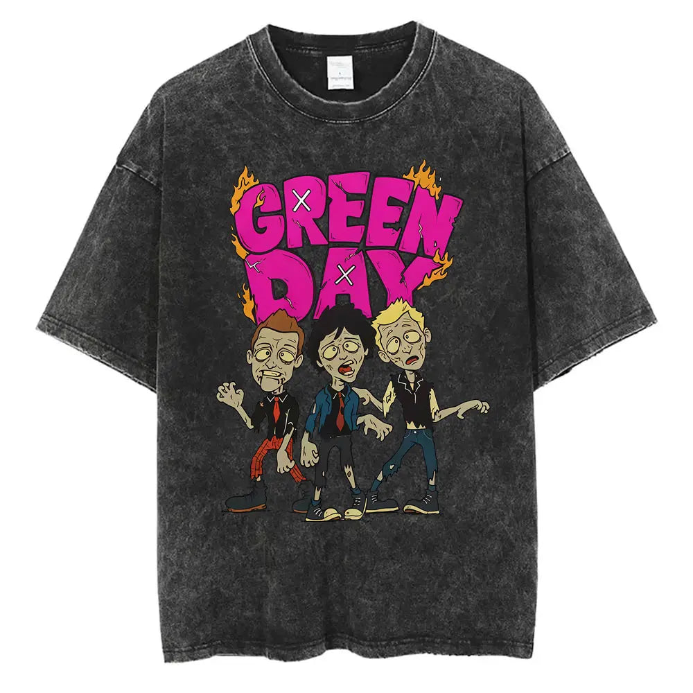 Washed Vintage Punk Green Day Tour 2025 Tees
