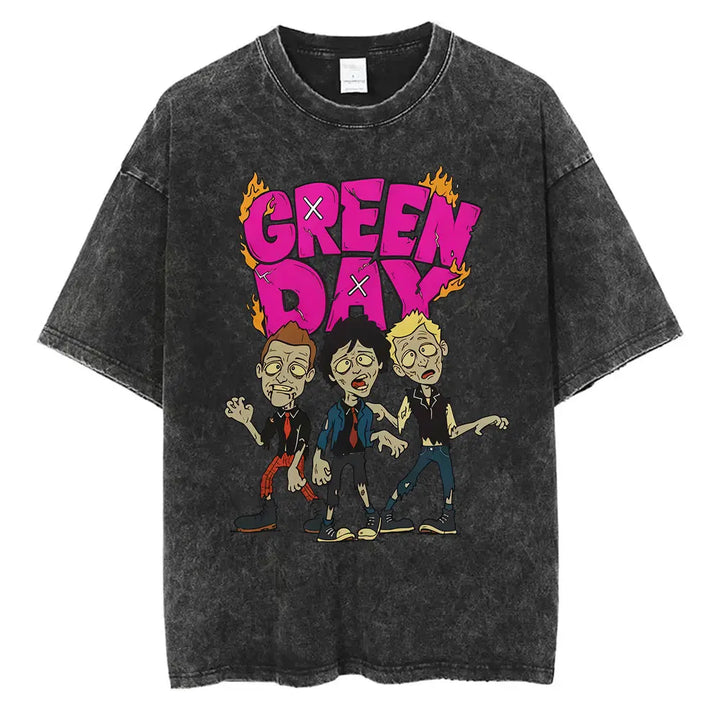 Washed Vintage Punk Green Day Tour 2025 Tees