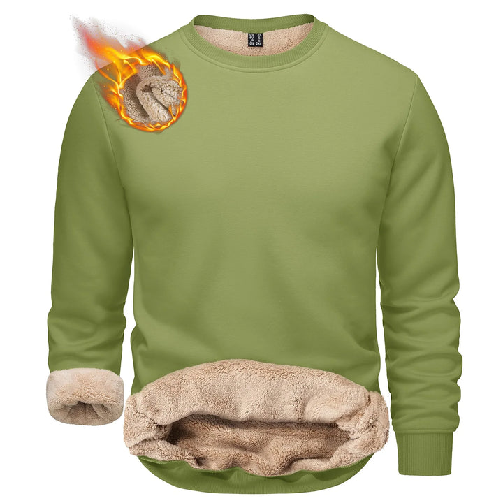 Heavyweight Sherpa-Lined Fleece Crewneck Sweatshirt