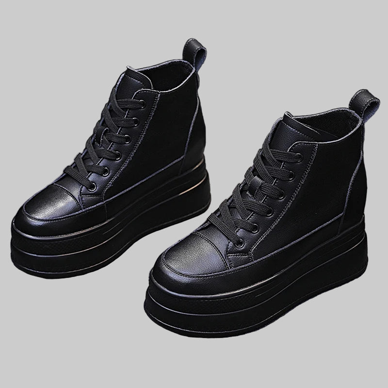 Genuine Leather Chunky Ankle Boots