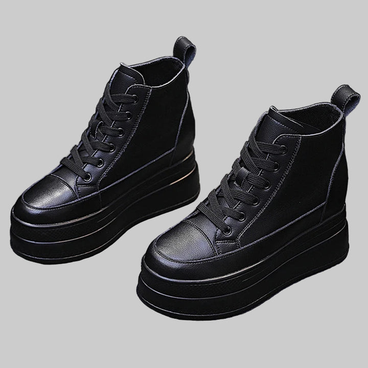 Genuine Leather Chunky Ankle Boots