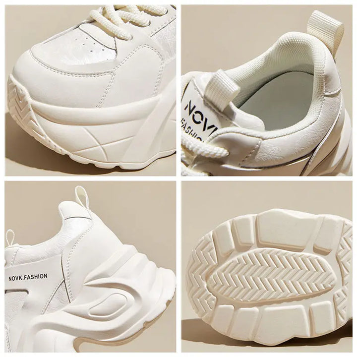 Genuine Leather Chunky Sneakers
