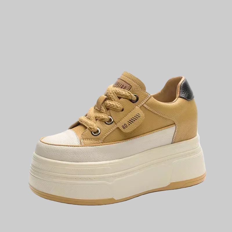 Cow Suede Platform Wedge Sneakers