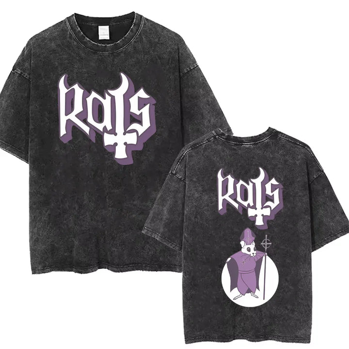 Washed Vintage Gothic Rock Metal Ghost Band Tees