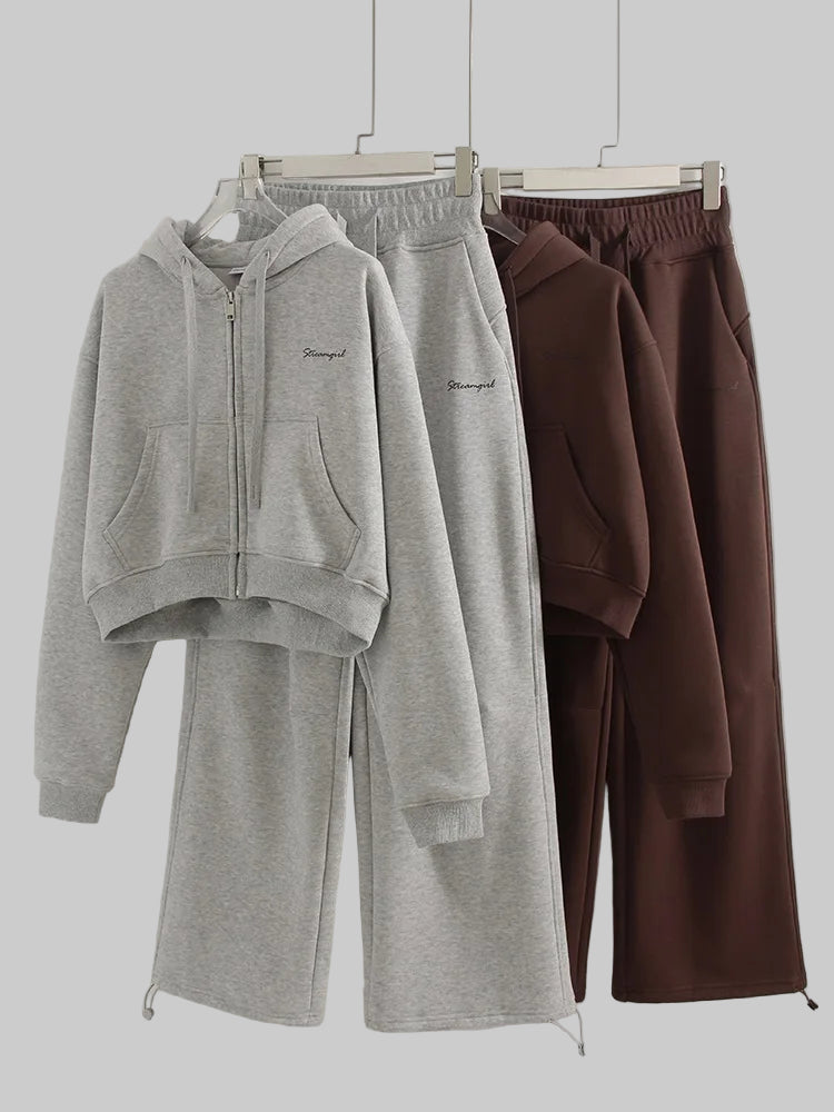 2-Piece Velvet Fleece Sweatsuit Set