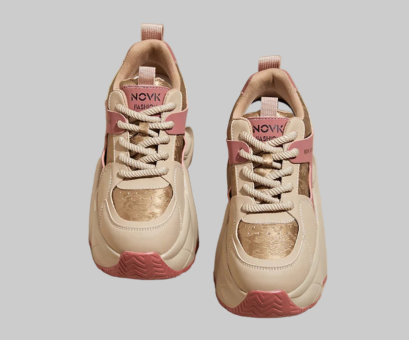 Genuine Leather Chunky Sneakers
