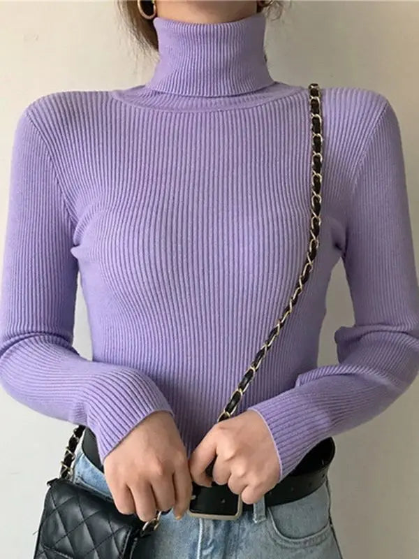 Cozy Cashmere Knit Turtleneck Sweater
