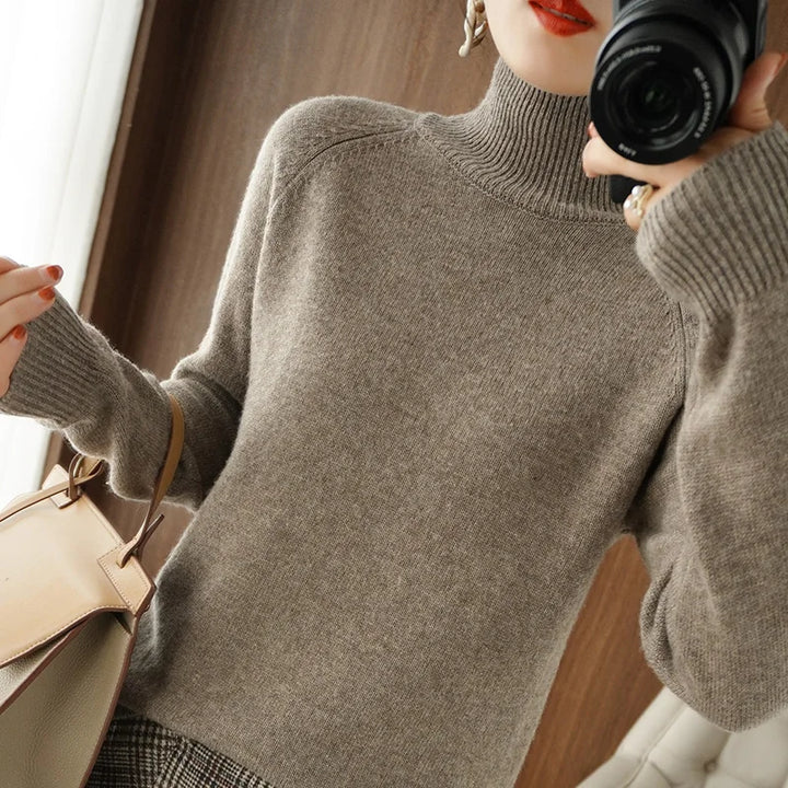 Essential Cashmere Merino Wool Mock Neck Sweater