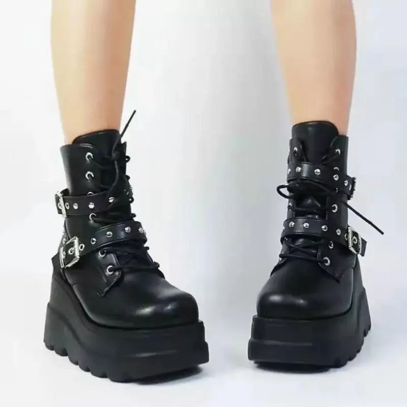 Bold Gothic Platform Super High Heel Y2K Shoes