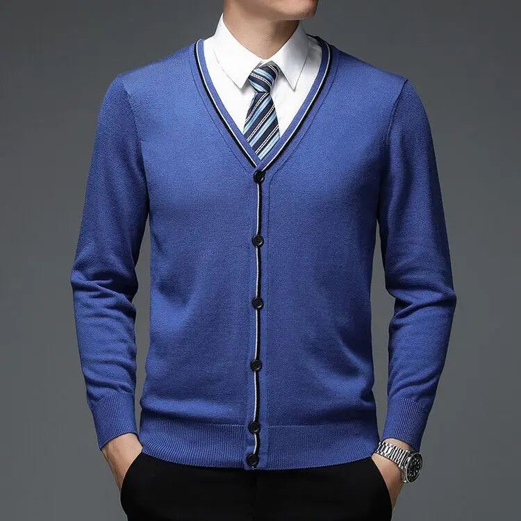 Long Sleeve V-Neck Knitted Thin Winter Sweater