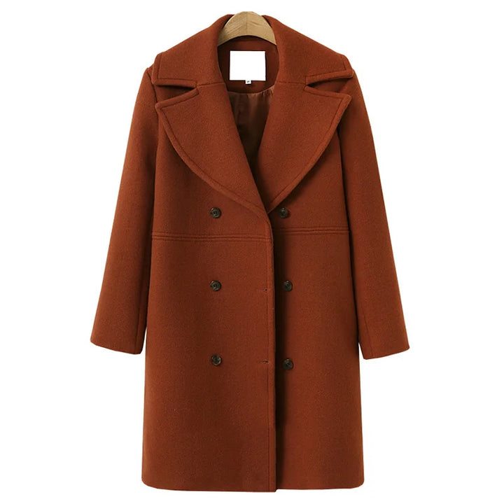 Elegant Thin Wool Blend Long Coat