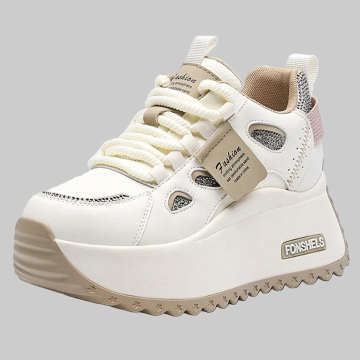 3-Inch Genuine Leather Platform Sneakers