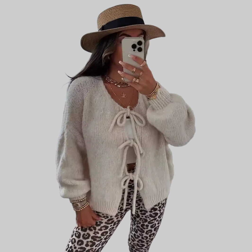 Chic Solid Color Knitted Cardigan Sweater