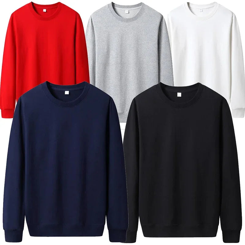 Thin Solid Color Casual Pullover Sweatshirts
