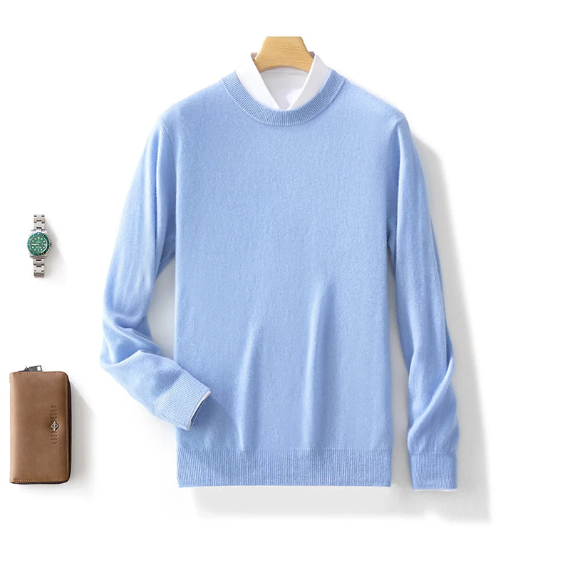 100% Pure Cashmere Thick Winter Crewneck Sweater