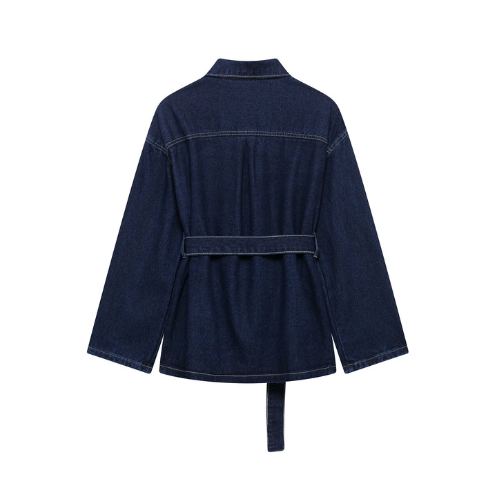 2-Piece Denim Jacket and Vintage Front Zipper Jeans Set