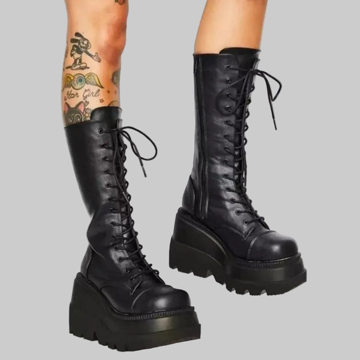 Gothic Mid-Calf Thick-Soled Unisex Punk Boots