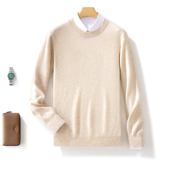 100% Pure Cashmere Thick Winter Crewneck Sweater