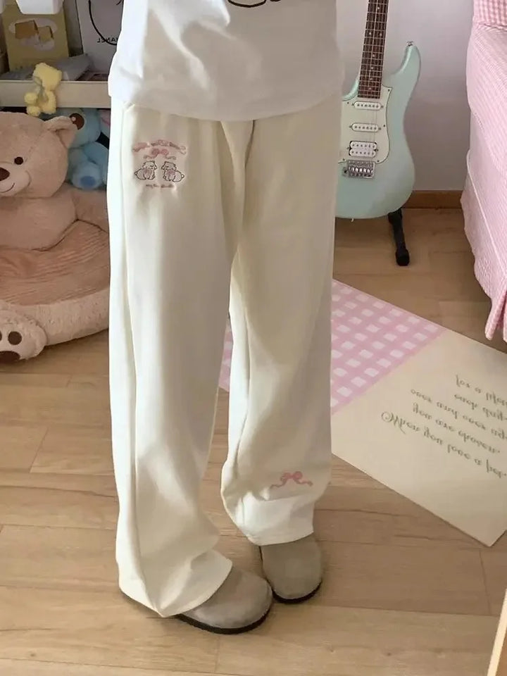 Cartoon Casual Loose-Fit Wide-Leg Sweatpants